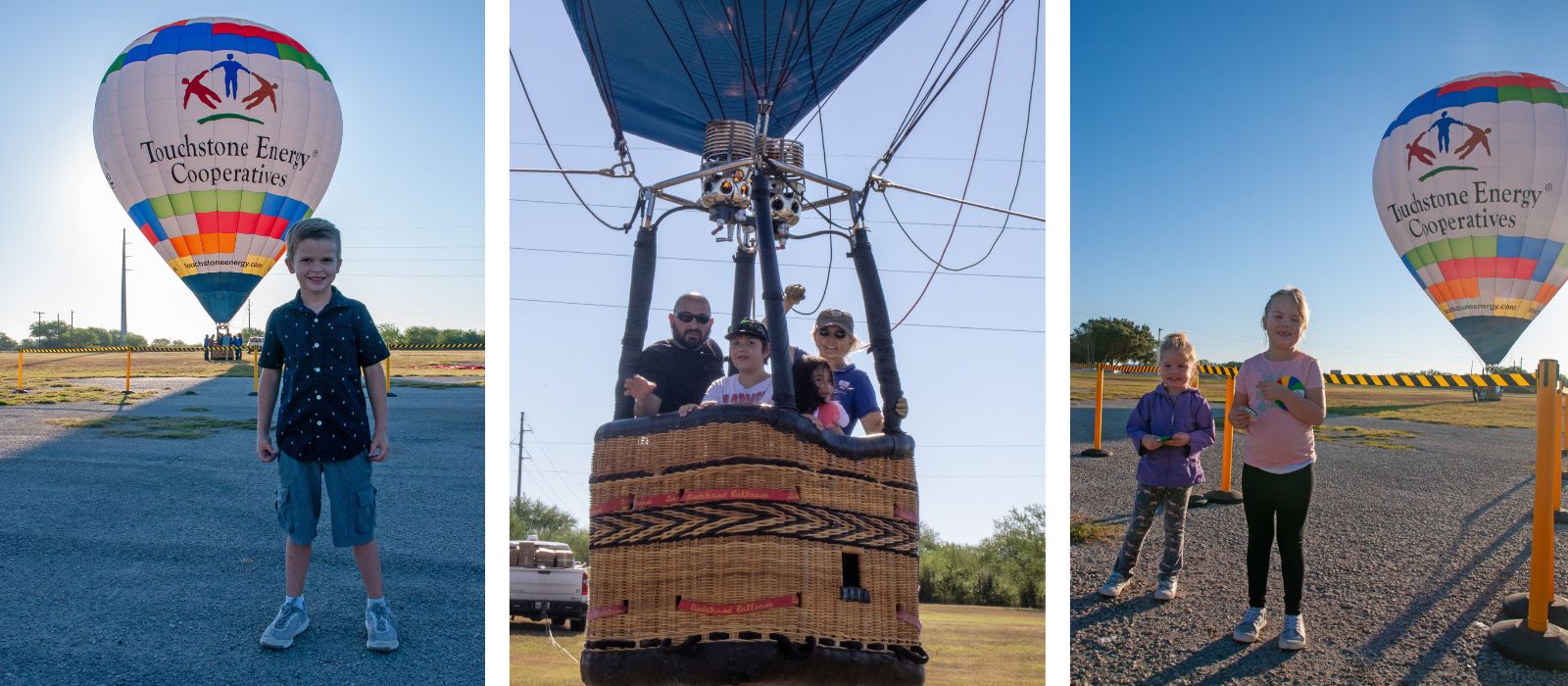 photo collage of people with a hot air balloon