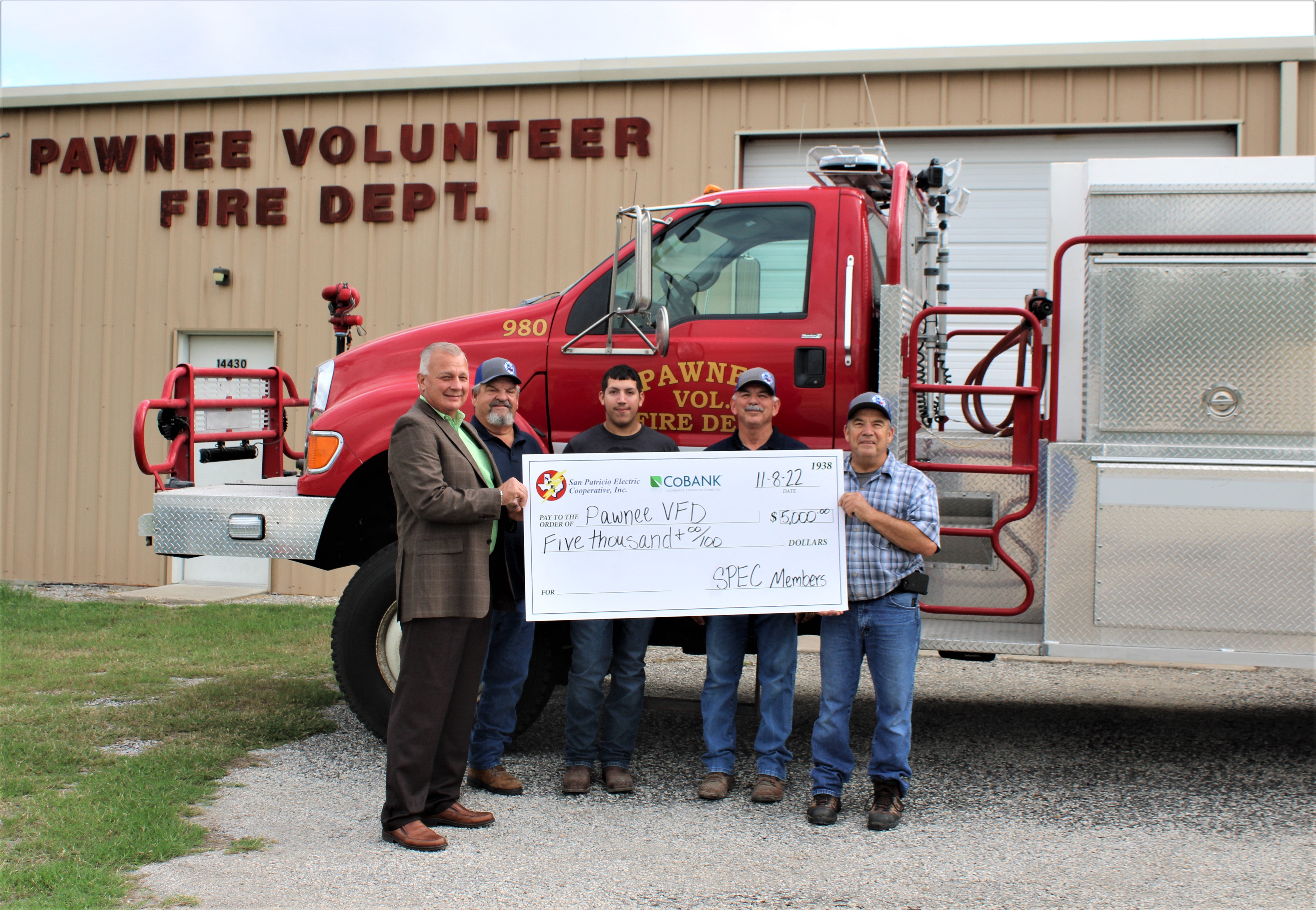 Check Presentation to Pawnee VFD