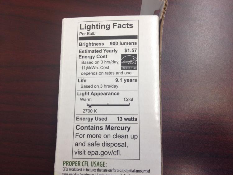 Lighting Facts Label